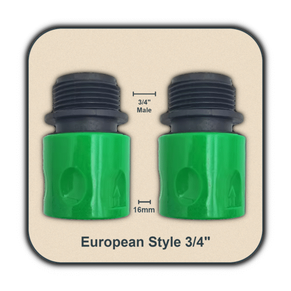Quick Connector For Euro + USA 3/4" Male/Female Threaded Hose Adapter - Image 2